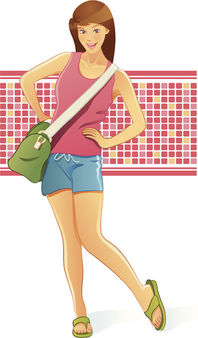 带包旅行的女孩