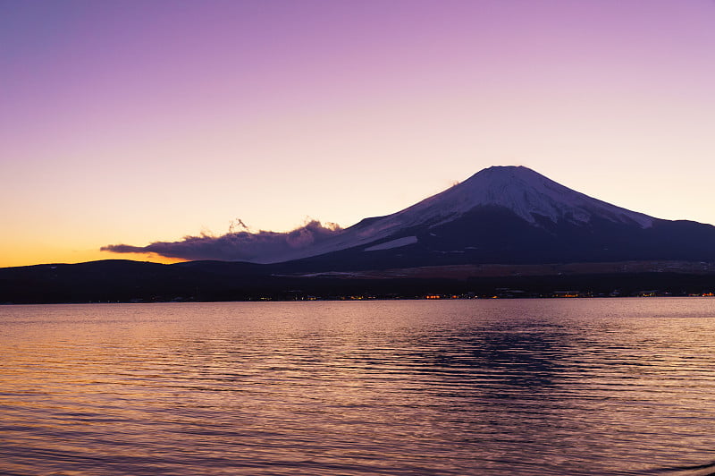 日落时分的富士山