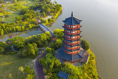 华阳湖湿地公园风景，东莞，广东省，中国