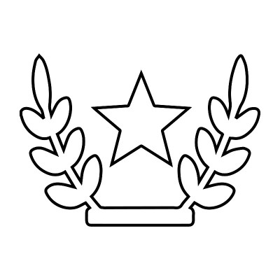 成就、荣耀、月桂、星星、成功、胜利、花环