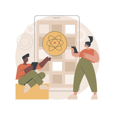 React原生移动应用抽象概念矢量图。