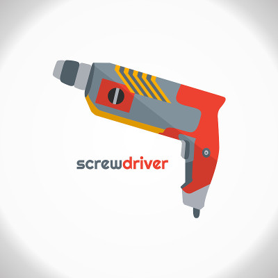 Electric screwdriver color icon. Electric drill. P
