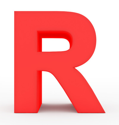字母R 3d红色孤立在白色上