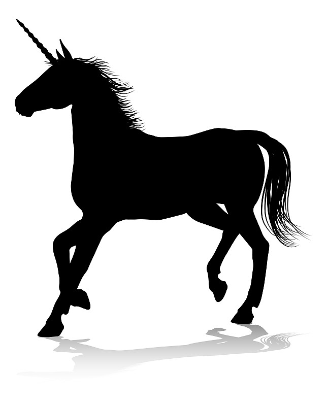 Unicorn Silhouette Horned Horse