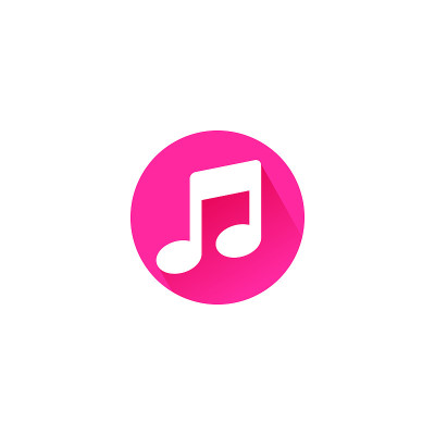 平面音乐笔记图标设计。音乐音符符号设计