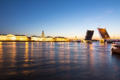 圣彼得堡夜景，俄罗斯