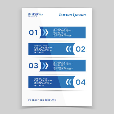 Infographic or web banner design with numbered ste