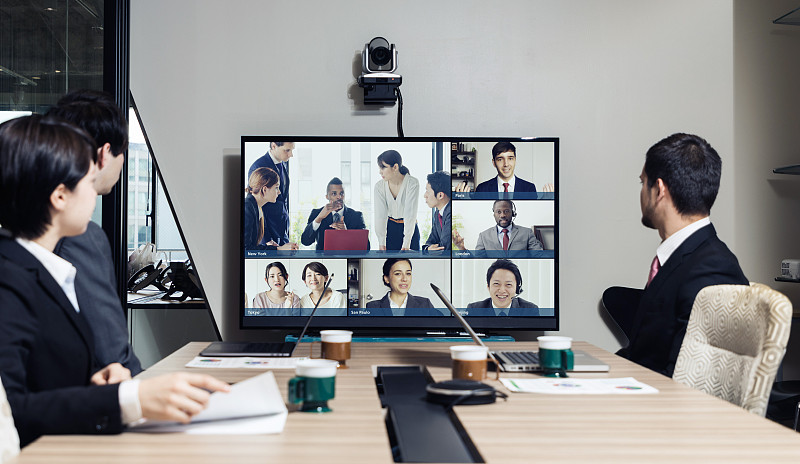 视频会议的概念。Telemeeting。可视电话。电话会议。