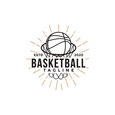 Vintage Basketball sport team club league vector w