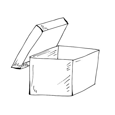 盒子。矢量图，线性涂鸦。