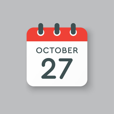 日历图标日10月27日，模板图标日期