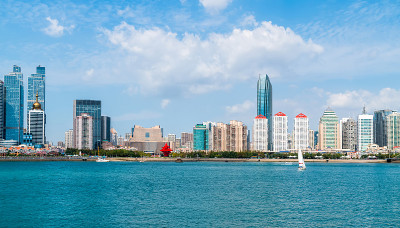 青岛金融区建筑景观天际线
