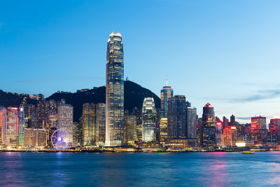 维多利亚港的夜景