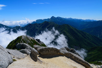 日本南部阿尔卑斯山的主要山峰