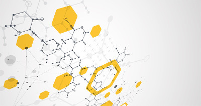 现代科学或技术使用六角形抽象背景。向量。