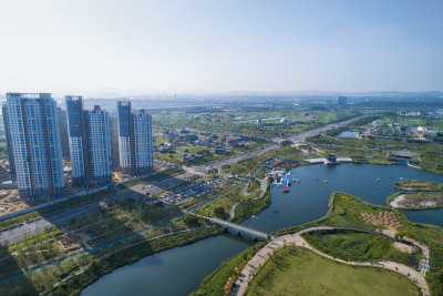 美丽的韩国城市景观与现代建筑