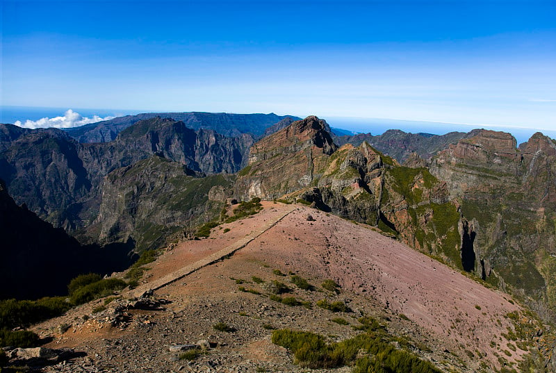 葡萄牙马德拉岛的Pico do ariiro峰