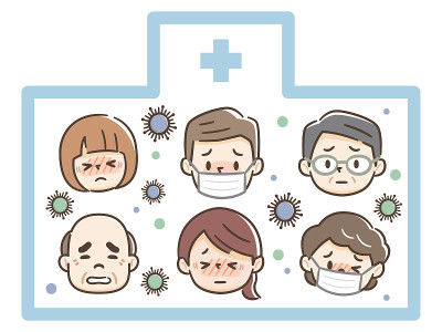 医院里被感染的人的插图