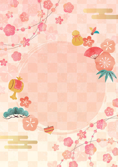 日本传统背景为新年