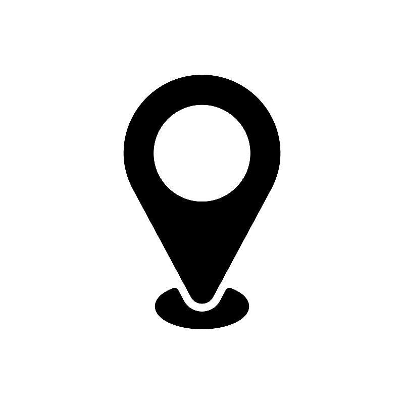 大头针地图符号图标。地图指针。地图标记