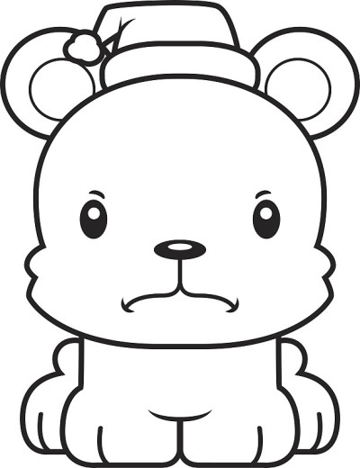 卡通愤怒的圣诞熊