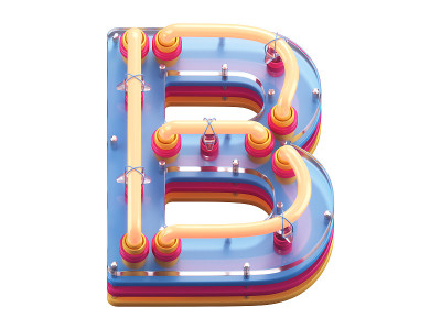 塑料氖字体。
