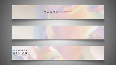 Vector banners with liquid wave background suitabl