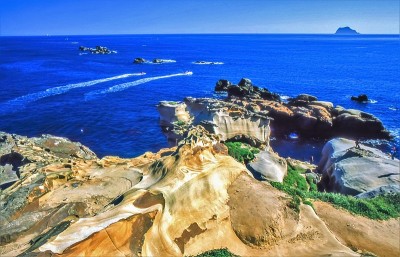台湾北部海岸风光，野柳海岸线