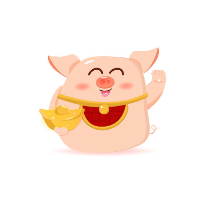 Pig cartoon characters, mascot richness and wealth