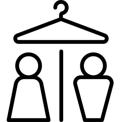 更衣室图标，超市和购物中心相关的矢量