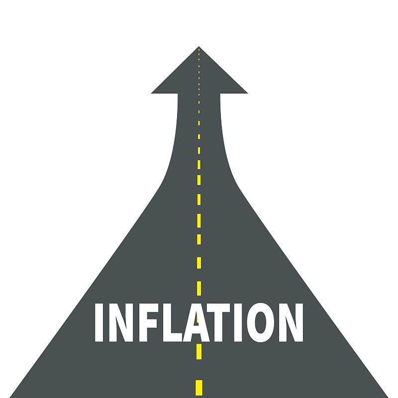 通货膨胀图标-股票矢量插图
