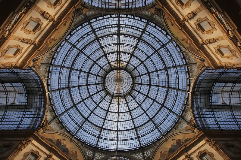 意大利米兰最古老的购物中心——埃马努埃莱二世商场(the Galleria Vittorio Ema