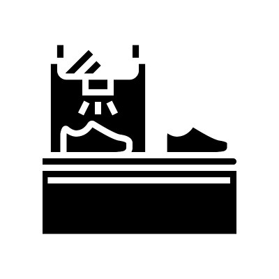 鞋子绘画设备字形图标矢量插图