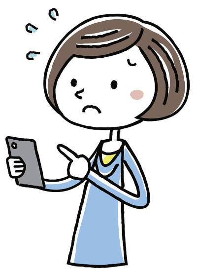 难的年轻女子智能手机操作:插图素材