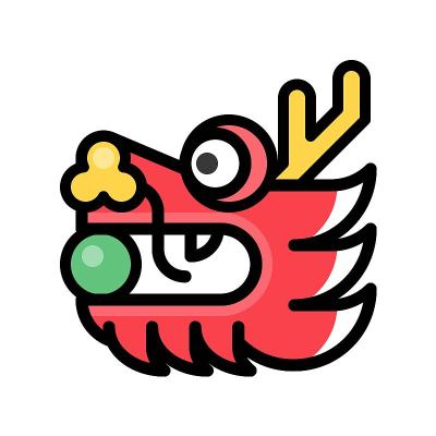 Dragon head vector, Chinese New Year related fille