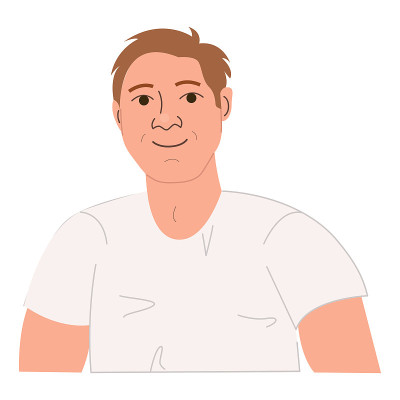 幸福强壮男人的肖像。有趣的男性角色的化身。