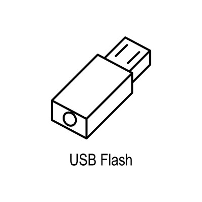USB闪存图标。用于移动概念和web应用程序的计算机部分元素。细线图标用于网站设计和开发，应用程序开