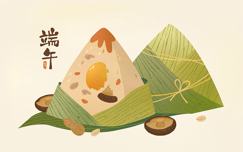 祝端午节旗帜高高飘扬