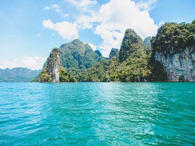 早上的周兰大坝，美丽的风景，泰国的景点，必看景点。