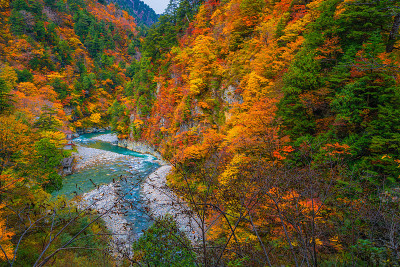 秋色在黑袍峡谷富山