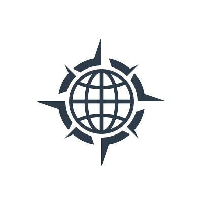指南针图标矢量图例设计模板。向量eps 10。