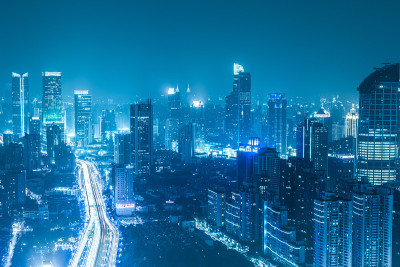 上海延安高架路夜间