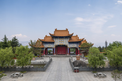 中国云南的佛教寺庙建筑