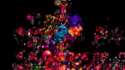 Glitter动感球体抽象背景数字渲染