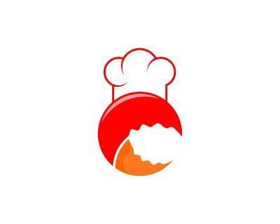 螃蟹手与厨师帽插图标志