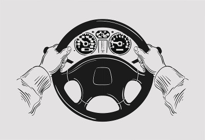 的车。手绘草图驱动矢量图