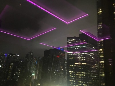 纽约曼哈顿摩天大楼的夜晚。
