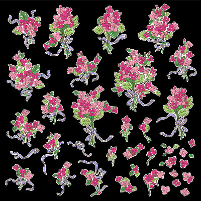 可爱花束的插画素材收集，