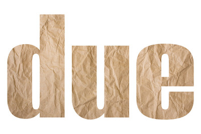 Due word with皱纸纹理