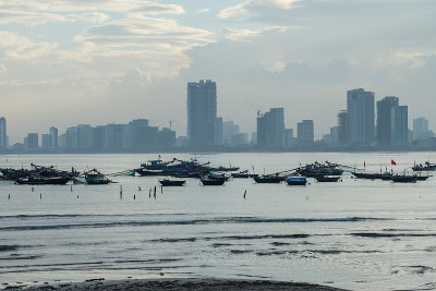 美丽的海景，美丽的小船